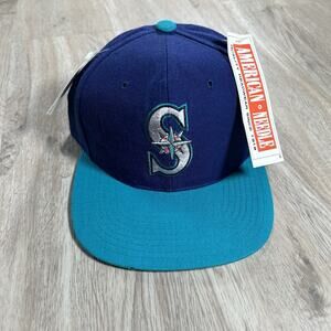 Vintage American Needle‎ Seattle Mariners Hat Snapback MLB Baseball Blue Cap